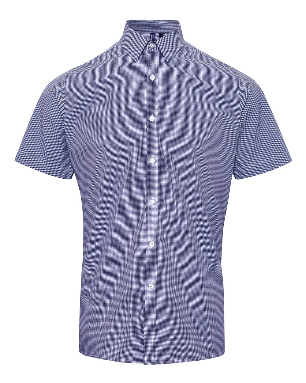 Artisan Collection by Reprime Men's Microcheck Gingham Cotton Shirt. RP221 - Navy/ White