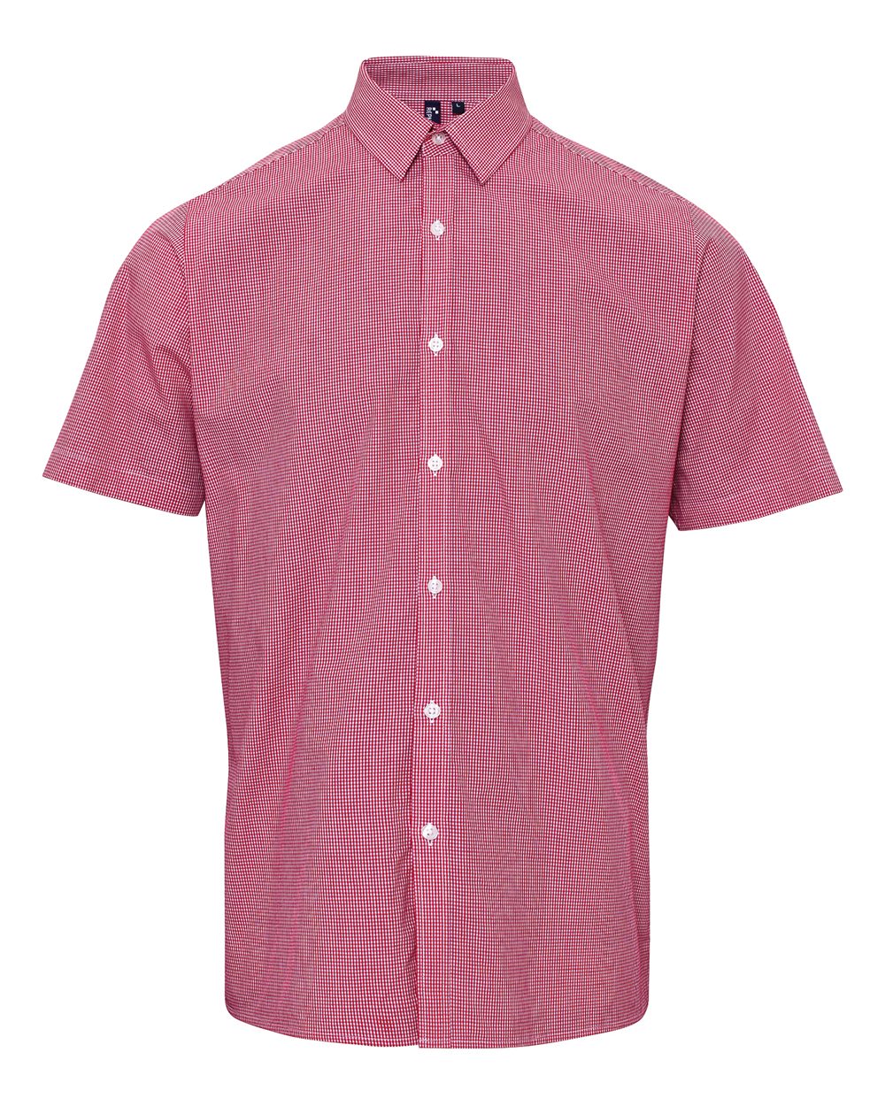 Artisan Collection by Reprime Men's Microcheck Gingham Cotton Shirt. RP221 - Red/ White
