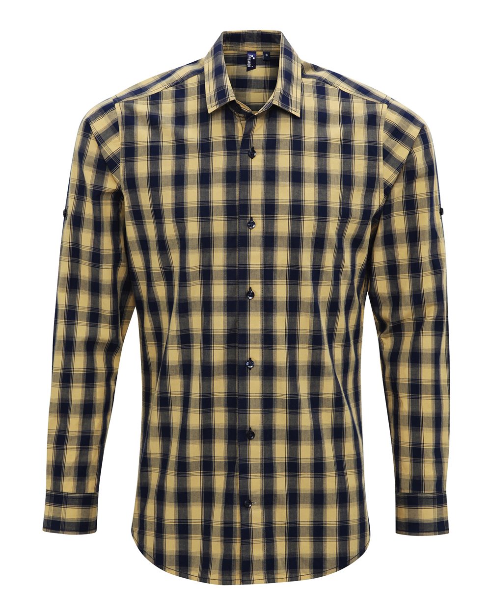 Artisan Collection by Reprime Men's Mulligan Check Cotton Shirt. RP250 - Camel/ Navy