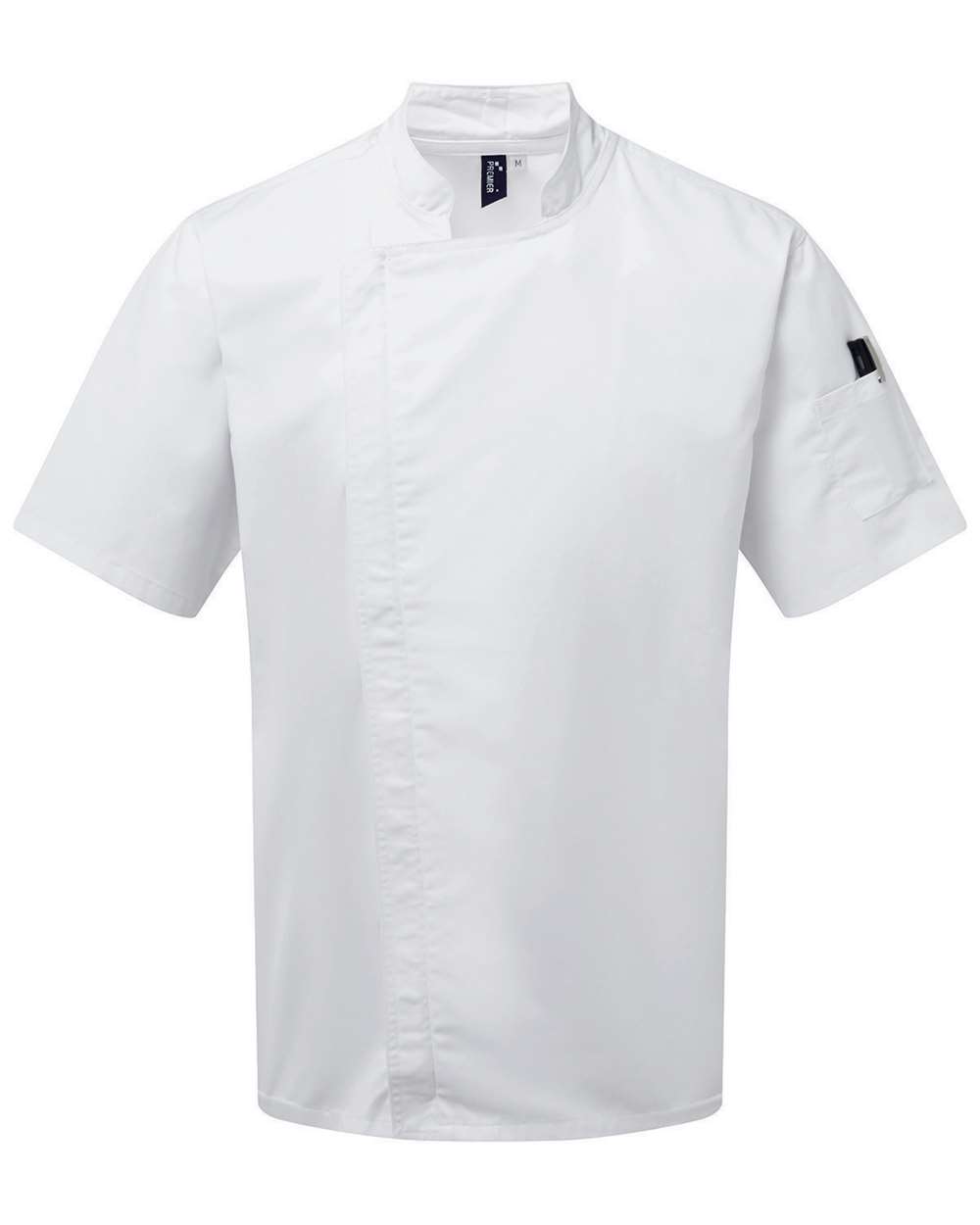 Artisan Collection by Reprime Unisex Zip-Close Short Sleeve Chef's Coat. RP906 - White