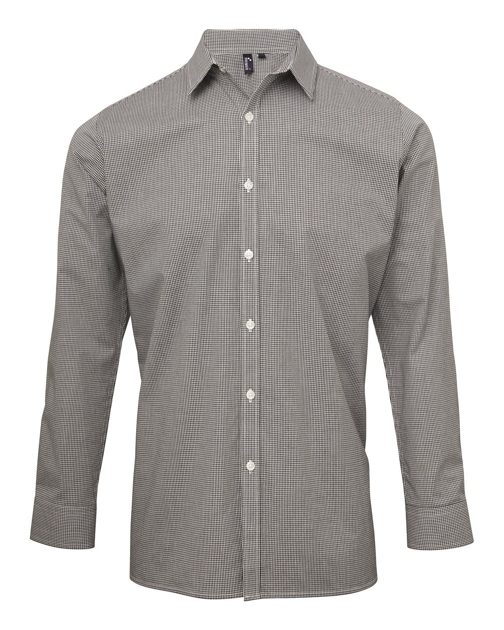 Artisan Collection by Reprime Men's Microcheck Gingham Cotton Shirt. RP220 - Black/ White