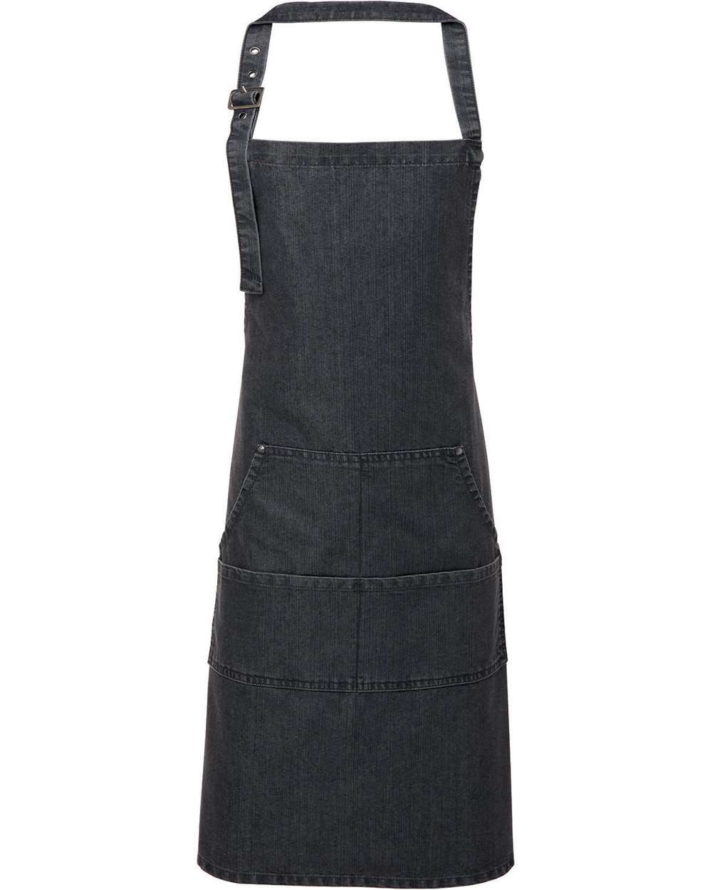 Artisan Collection by Reprime Jeans Stitch Denim Bib Apron. RP126 - Black Denim