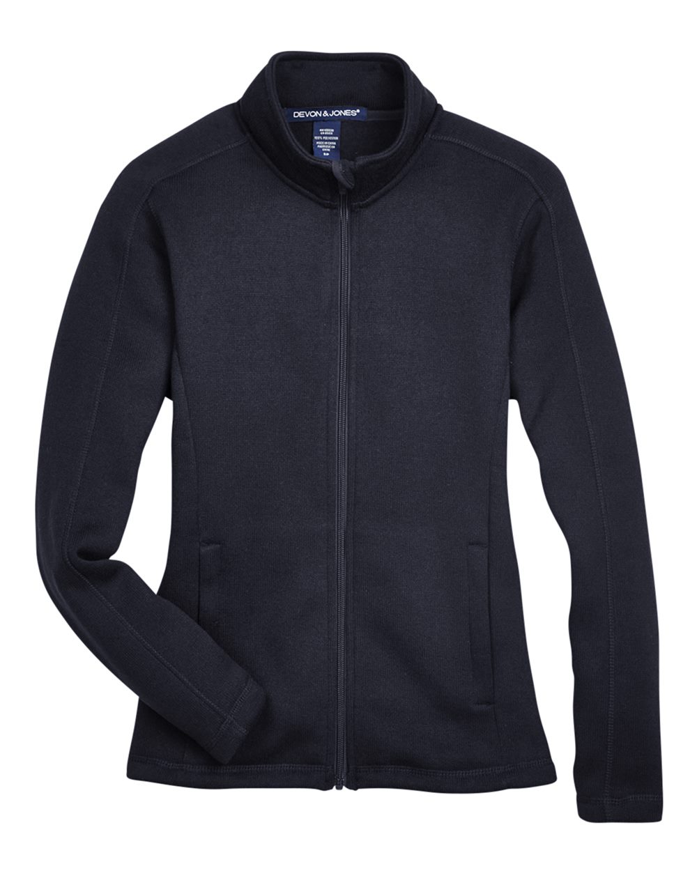 Devon & Jones Women's Bristol Full-Zip Sweater Fleece Jacket. DG793W - Black