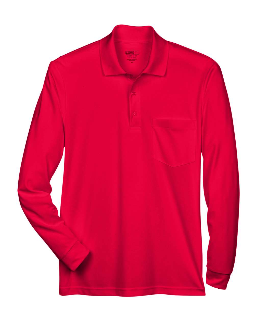 CORE365 Men's Pinnacle Performance Long Sleeve Piqué Polo with Pocket. 88192P - Classic Red