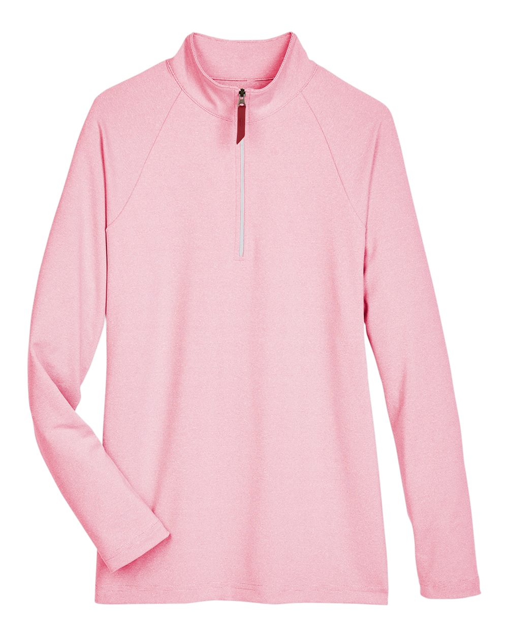 Devon & Jones Women's CrownLux Performance® Clubhouse Micro-Stripe Quarter-Zip Pullover. DG480W - Red