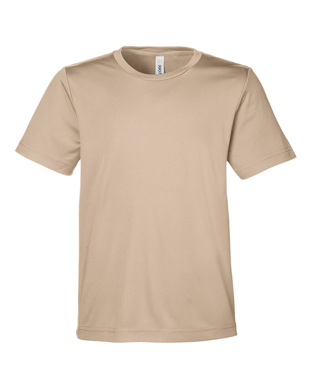CORE365 Youth Capital Performance T-Shirt. CE10Y - Stone
