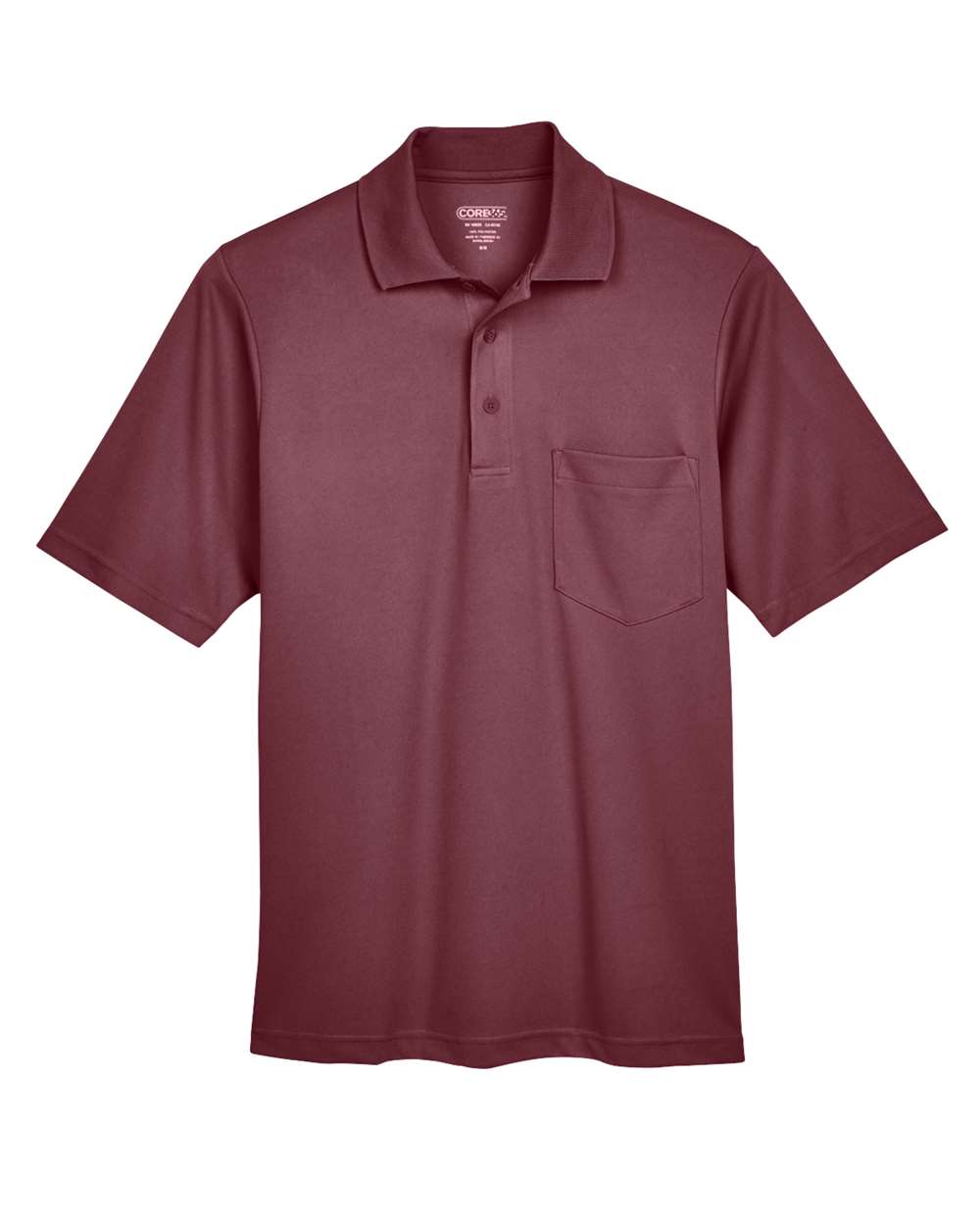 CORE365 Men's Origin Performance Piqué Polo with Pocket. 88181P - Burgundy