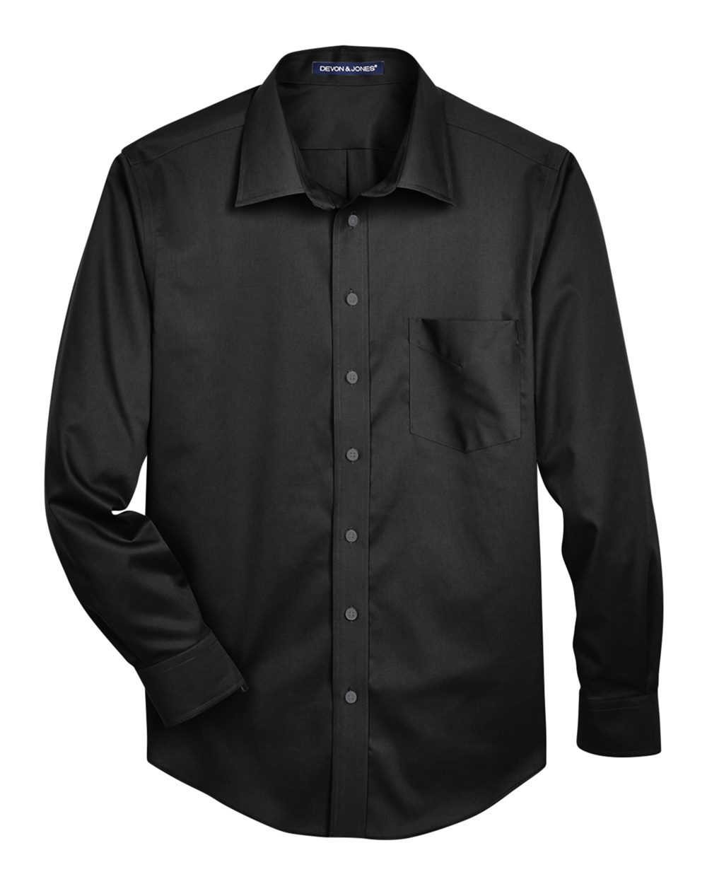Devon & Jones Men's Crown Collection® Solid Stretch Twill Woven Dress Shirt. DG530 - Black