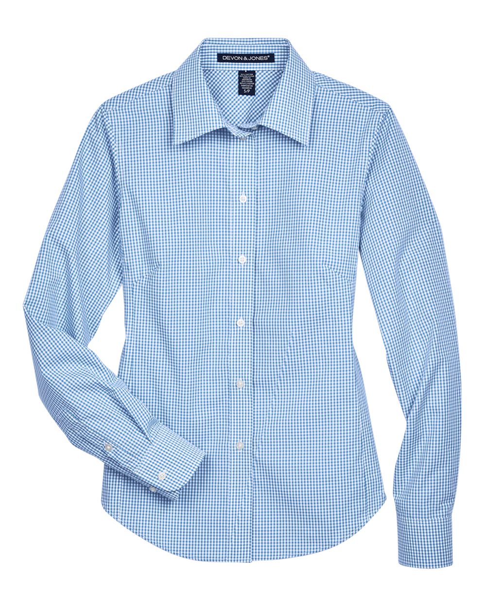 Devon & Jones Women's Crown Collection® Gingham Check Woven Dress Shirt. D640W - French Blue