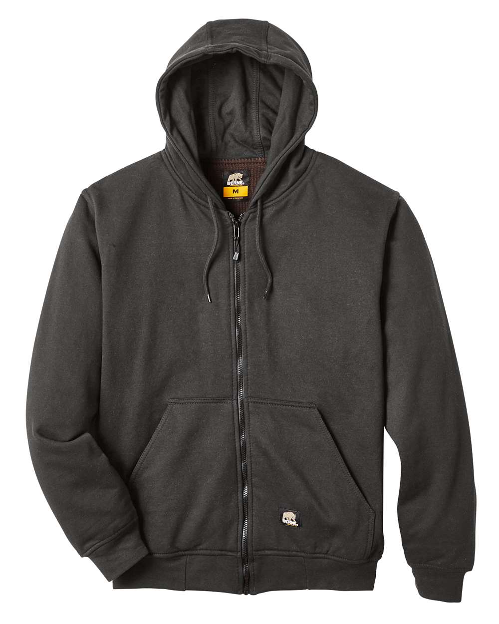 Berne Apparel Men's Tall Heritage Thermal-Lined Full-Zip Hooded Sweatshirt. SZ101T - Charcoal