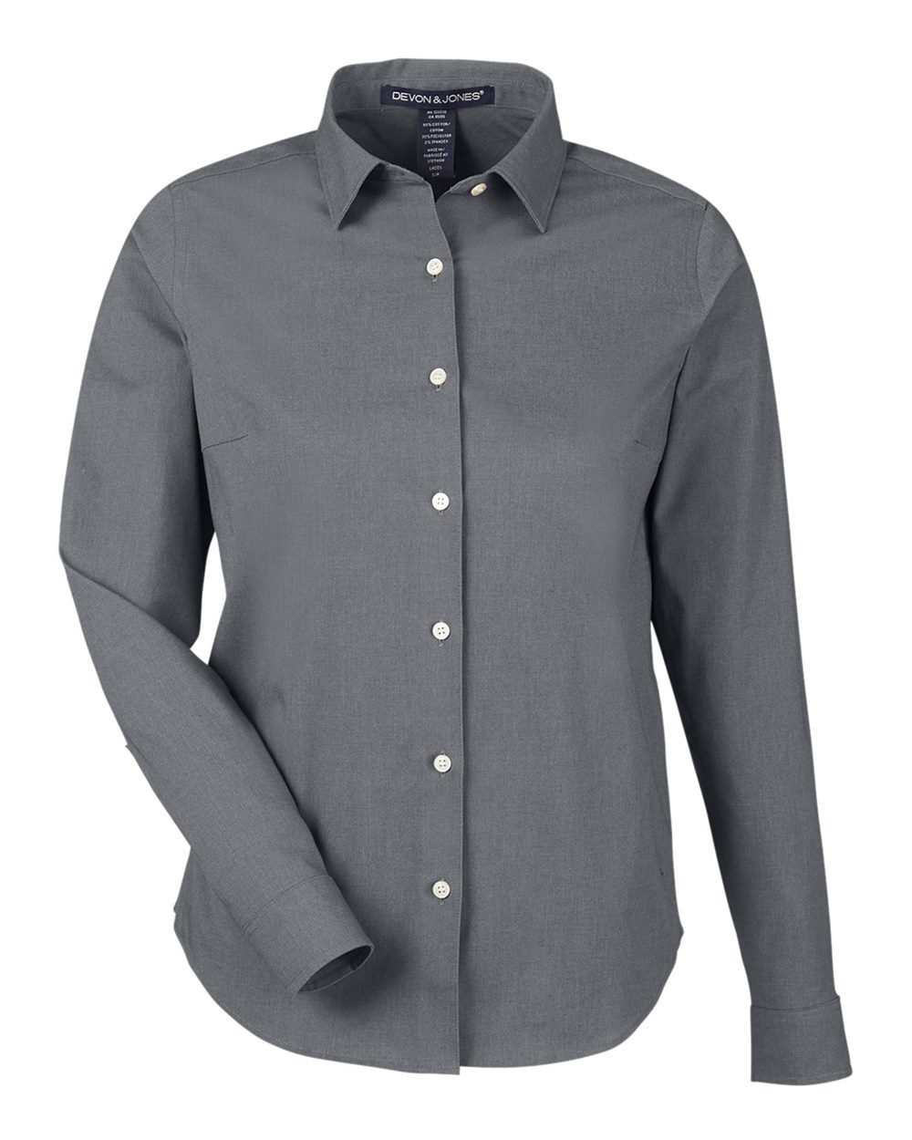 Devon & Jones Women's CrownLux Performance® Spencer Poplin Dress Shirt. DG505W - Graphite Melange