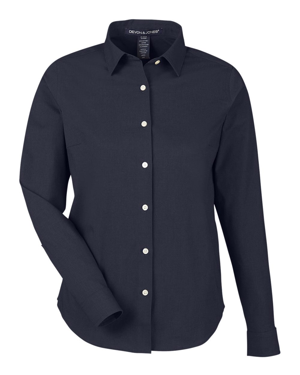 Devon & Jones Women's CrownLux Performance® Spencer Poplin Dress Shirt. DG505W - Navy Melange