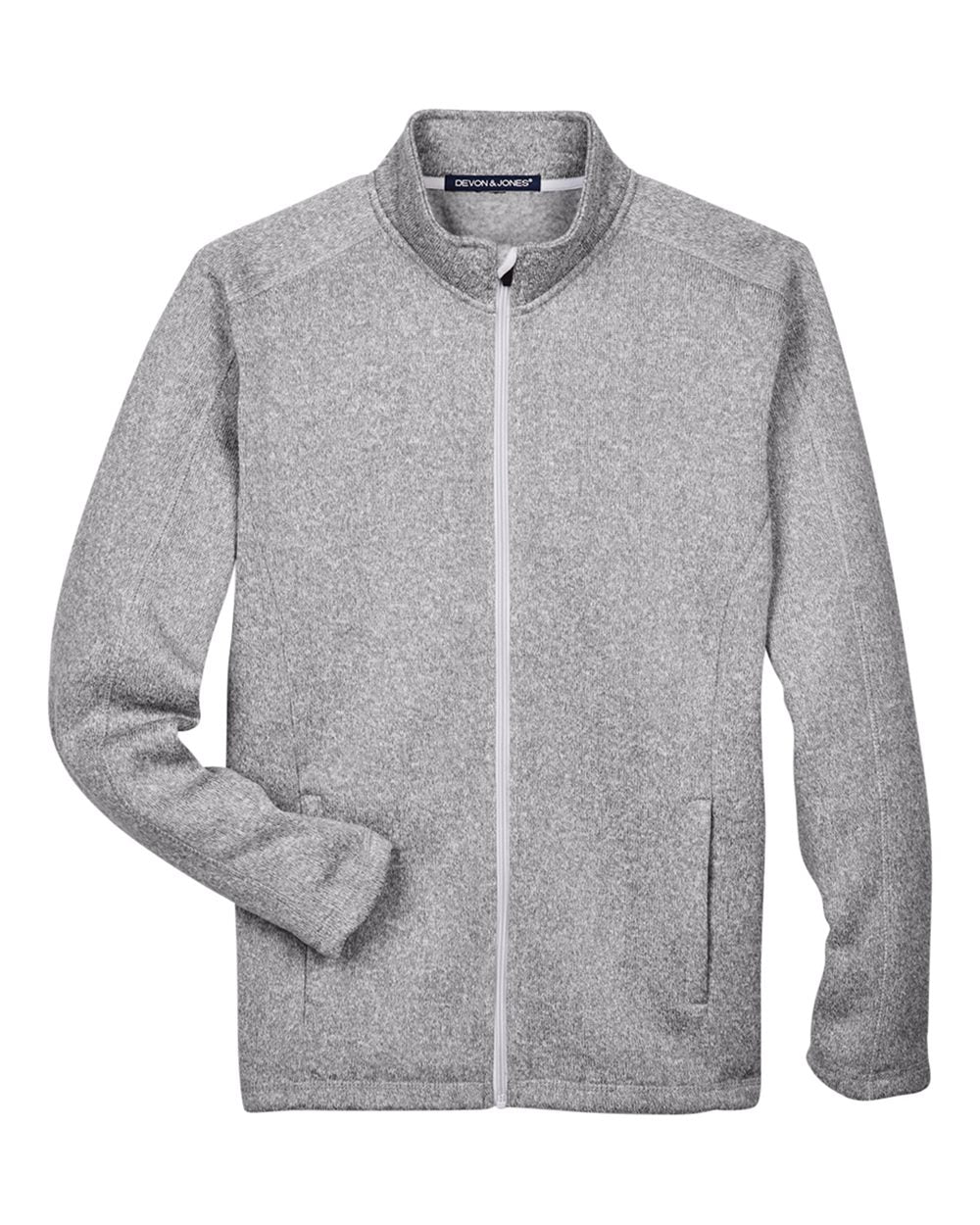 Devon & Jones Men's Bristol Full-Zip Sweater Fleece Jacket. DG793 - Grey Heather