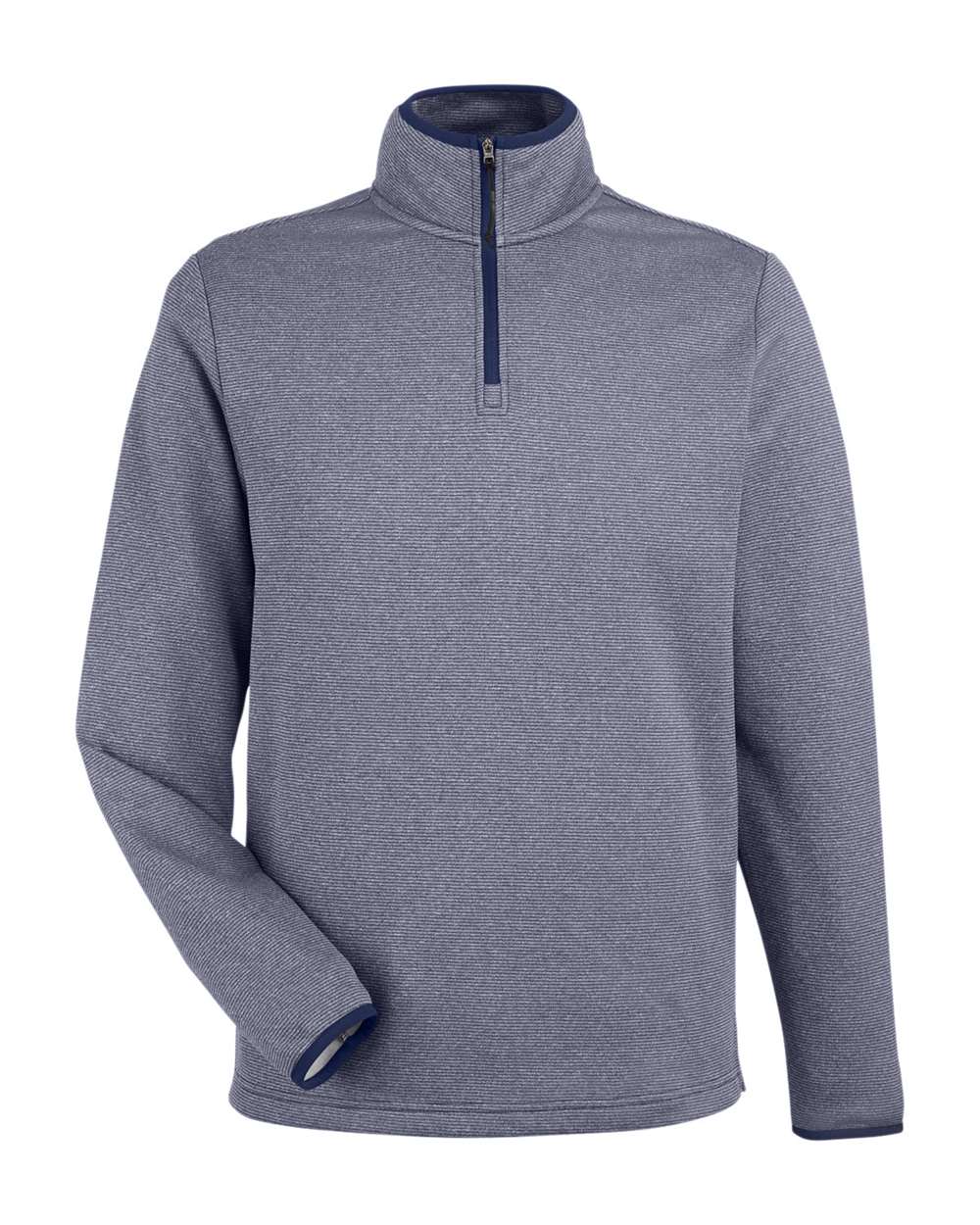 CORE365 Men's Venture Heathered Stripe Quarter-Zip Pullover. CE73 - Classic Navy/ White