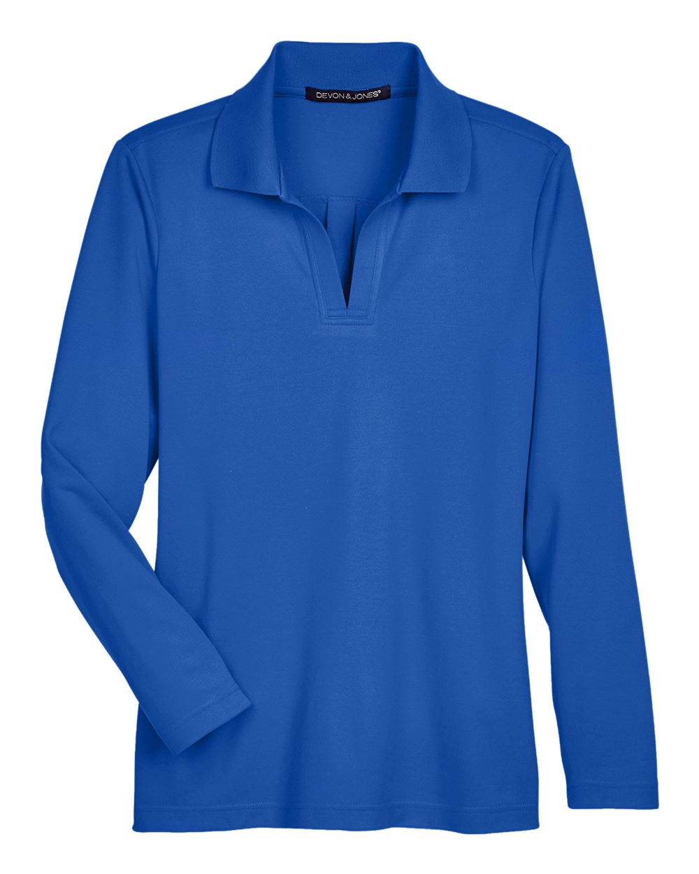 Devon & Jones Women's CrownLux Performance® Plaited Long Sleeve Polo. DG20LW - True Royal