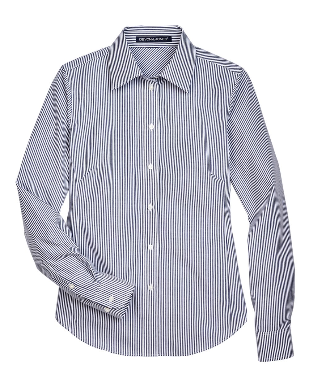 Devon & Jones Women's Crown Collection® Banker Stripe Woven Dress Shirt. D645W - Navy