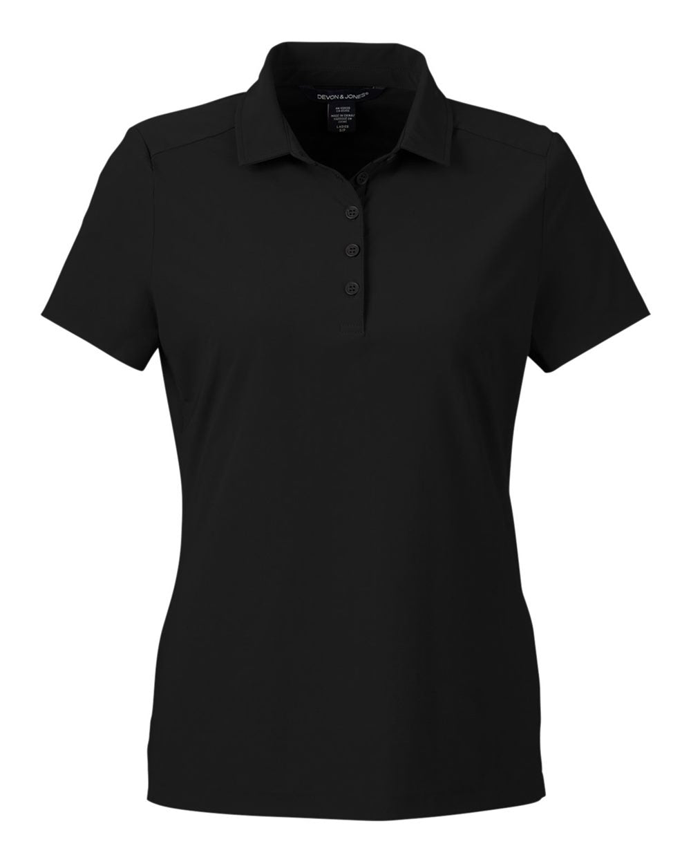 Devon & Jones Women's CrownLux Performance® Windsor Welded Polo. DG110W - Black