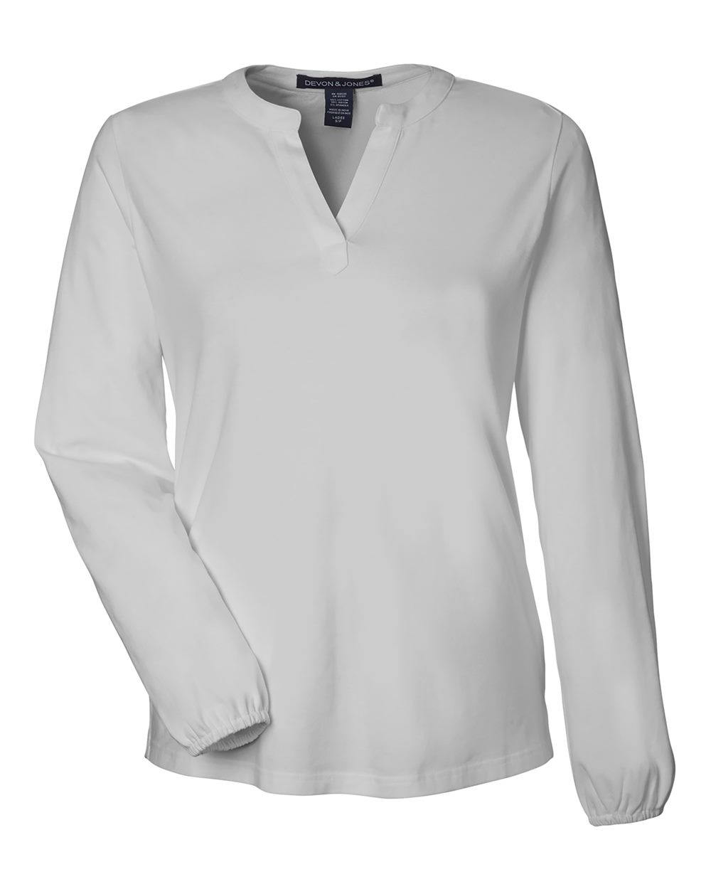 Devon & Jones Women's Raleigh Half-Placket Knit Top. DP122W - Grey