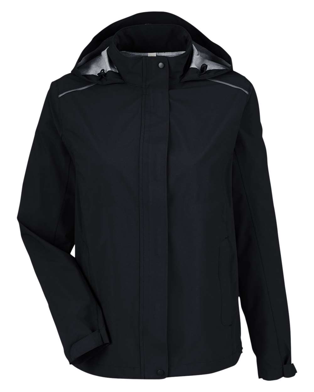 CORE365 Women's Barrier Packable Waterproof Rain Jacket. CE712W - Black