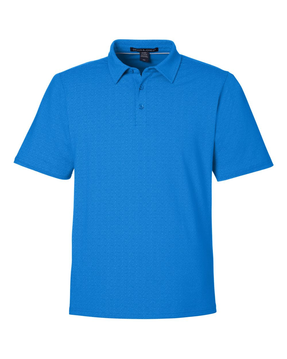 Devon & Jones Men's Crownlux Performance® Geo Polo. DG101 - French Blue/ Crystal Blue