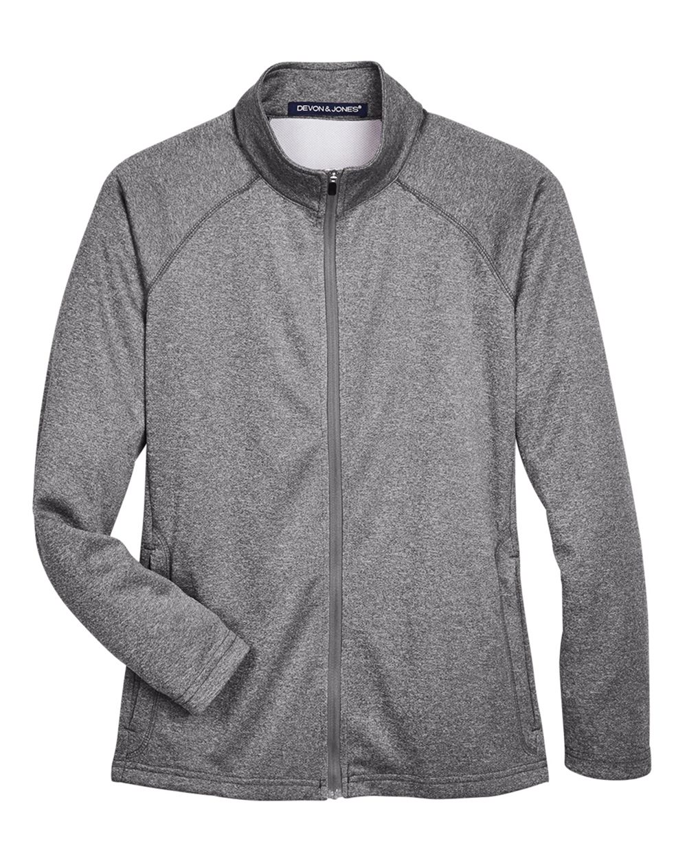 Devon & Jones Women's Stretch Tech-Shell® Compass Full-Zip Jacket. DG420W - Dark Grey Heather