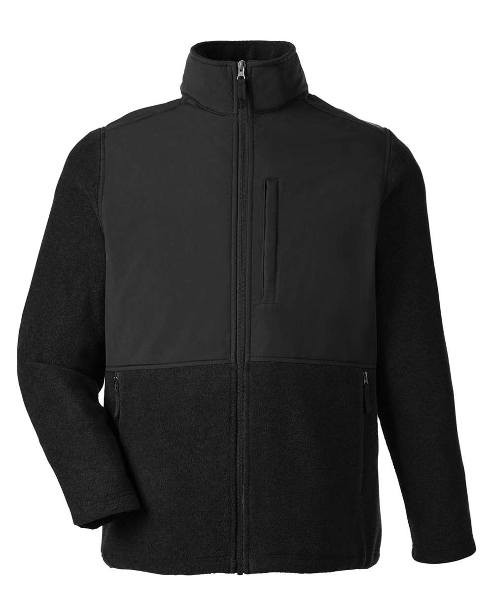 CORE365 Men's Journey Summit Hybrid Full-Zip. CE890 - Black/ Black