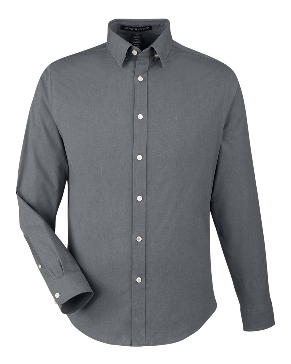 Devon & Jones Men's CrownLux Performance® Spencer Poplin Dress Shirt. DG505 - Graphite Melange