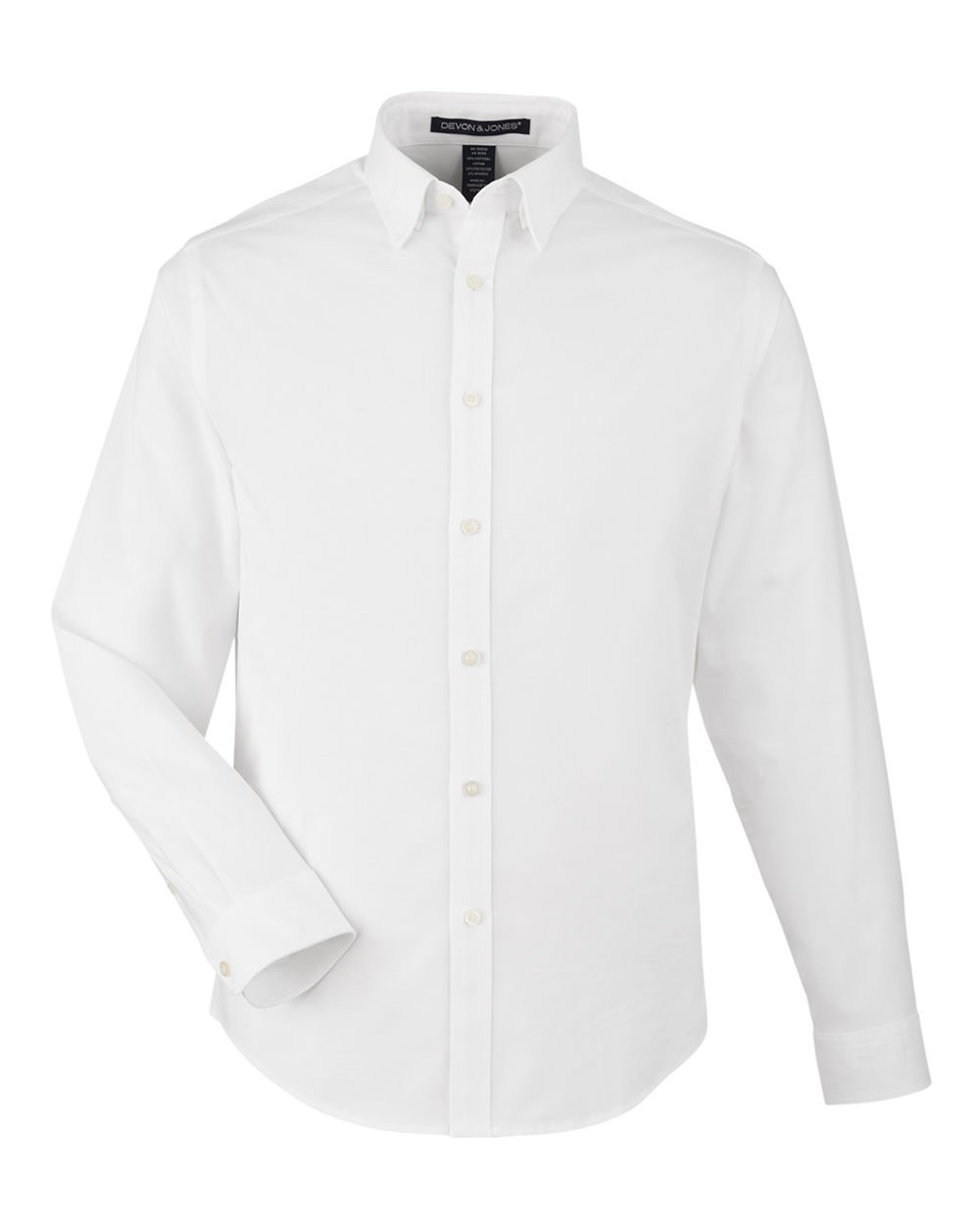 Devon & Jones Men's CrownLux Performance® Spencer Poplin Dress Shirt. DG505 - White