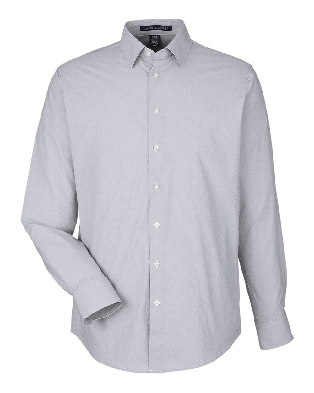 Devon & Jones Men's CrownLux Performance® Microstripe Dress Shirt. DG537 - Graphite/ White