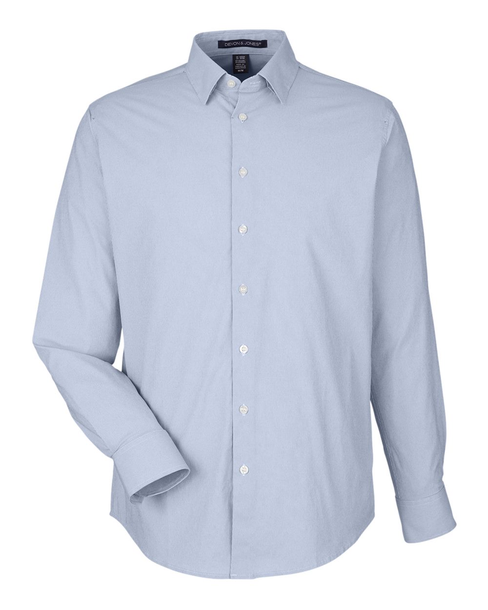 Devon & Jones Men's CrownLux Performance® Microstripe Dress Shirt. DG537 - Navy/ White