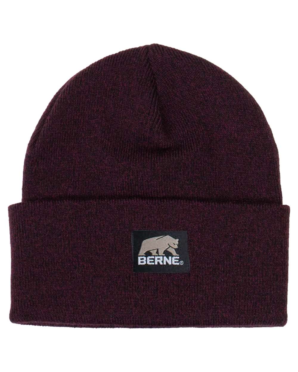 Berne Apparel Heritage Knit Cuff Beanie. H150 - Maroon/ Black