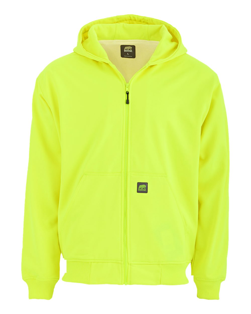 Berne Apparel Men's Heritage Thermal-Lined Full-Zip Hooded Sweatshirt. HVF101 - Yellow