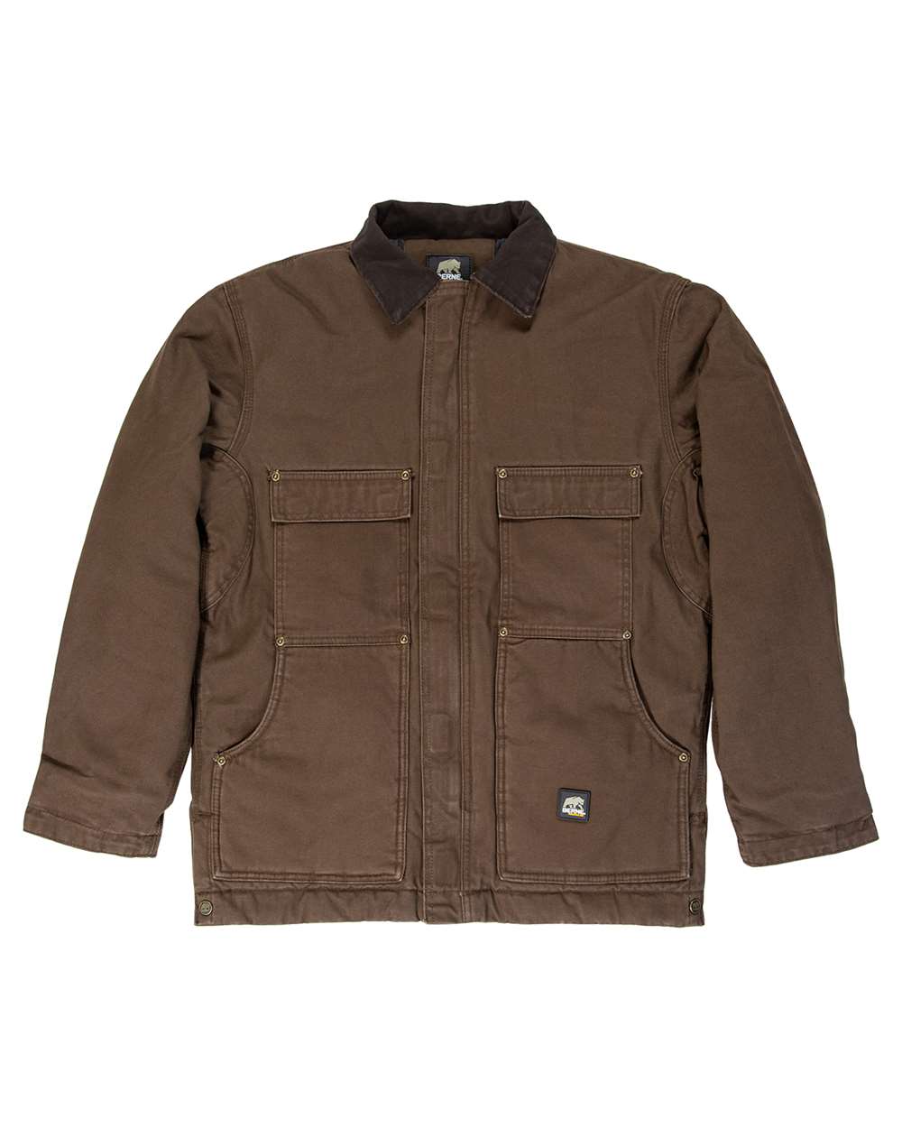 Berne Apparel Men's Tall Highland Washed Chore Coat. CH377T - Bark