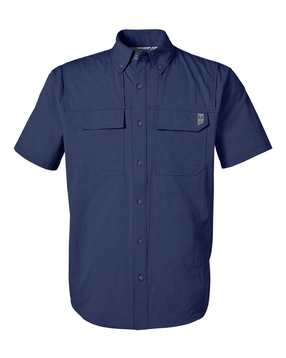 HUK Men's Creekbed Short Sleeve Shirt. H150183 - Naval Academy