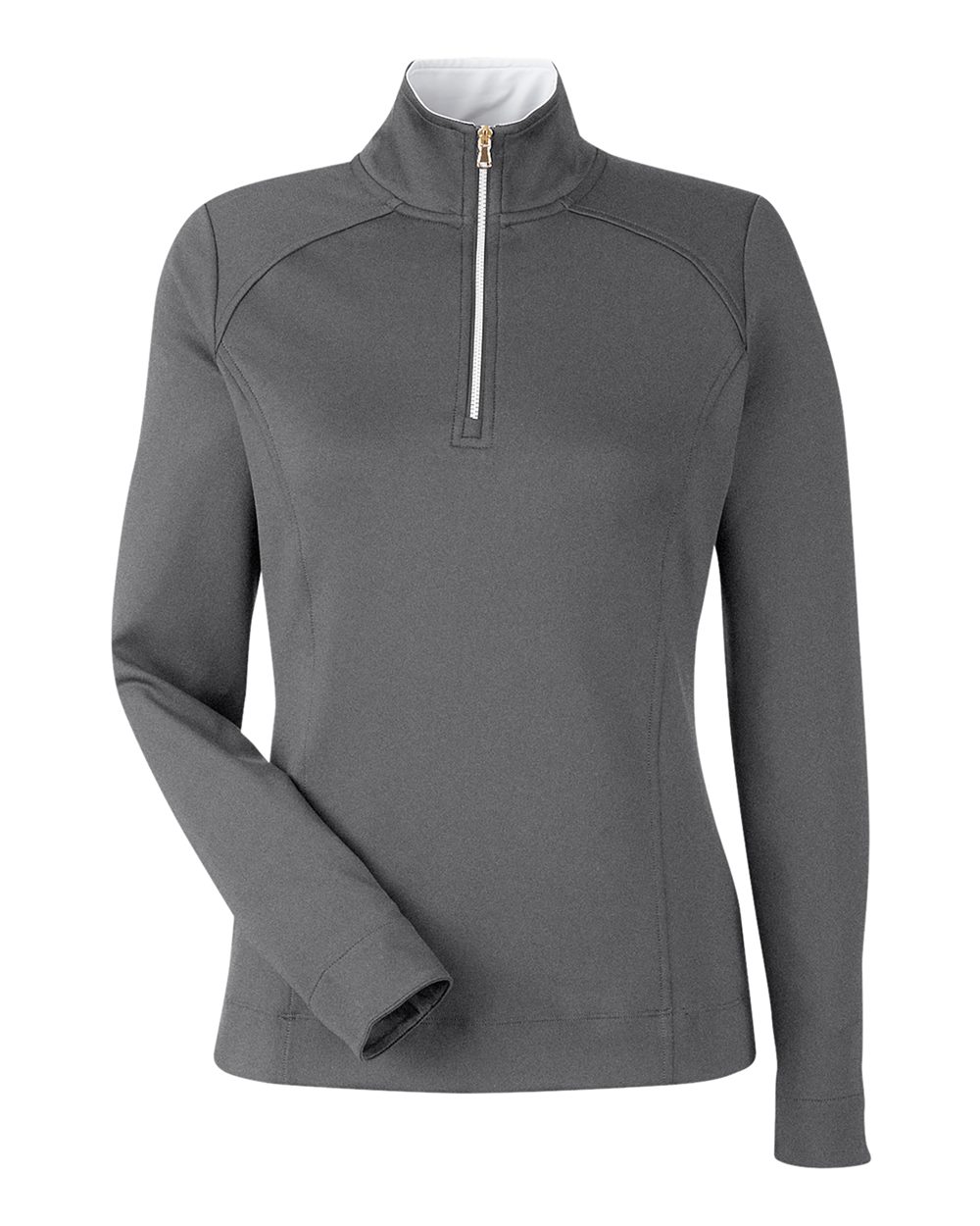 Fairway & Greene Women's Wells Tech Quarter-Zip Pullover. F12250 - Dark Shadow Grey Heather