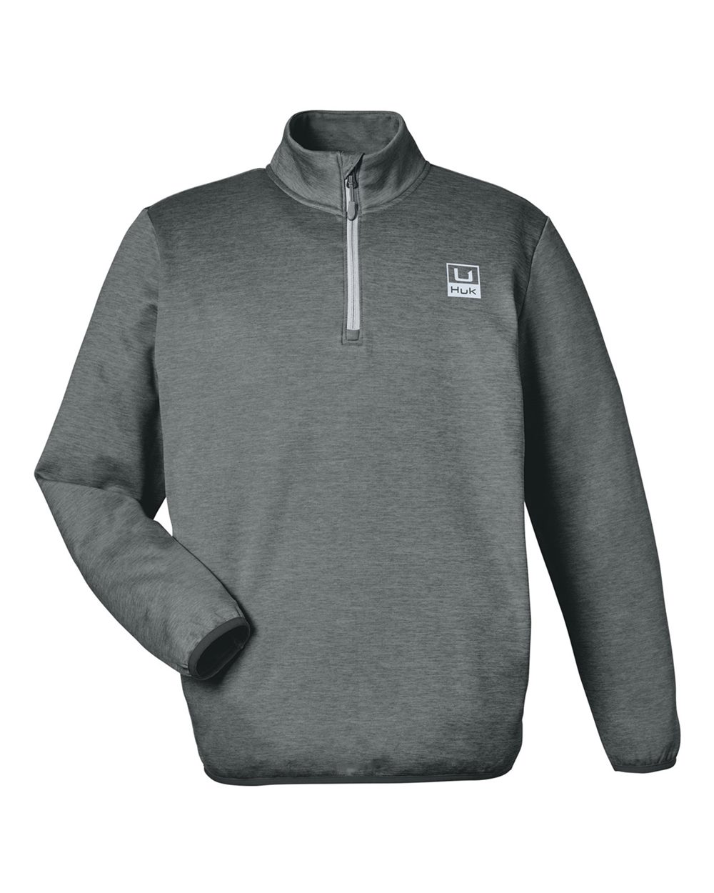 HUK Men's Coldfront+ Quarter-Zip Pullover. H130098 - Volcanic Ash Heather