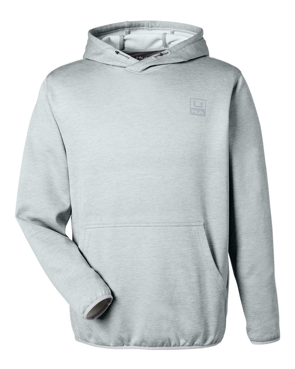 HUK Men's Coldfront+ Performance Hooded Sweatshirt. H130093 - Harbor Mist Heather