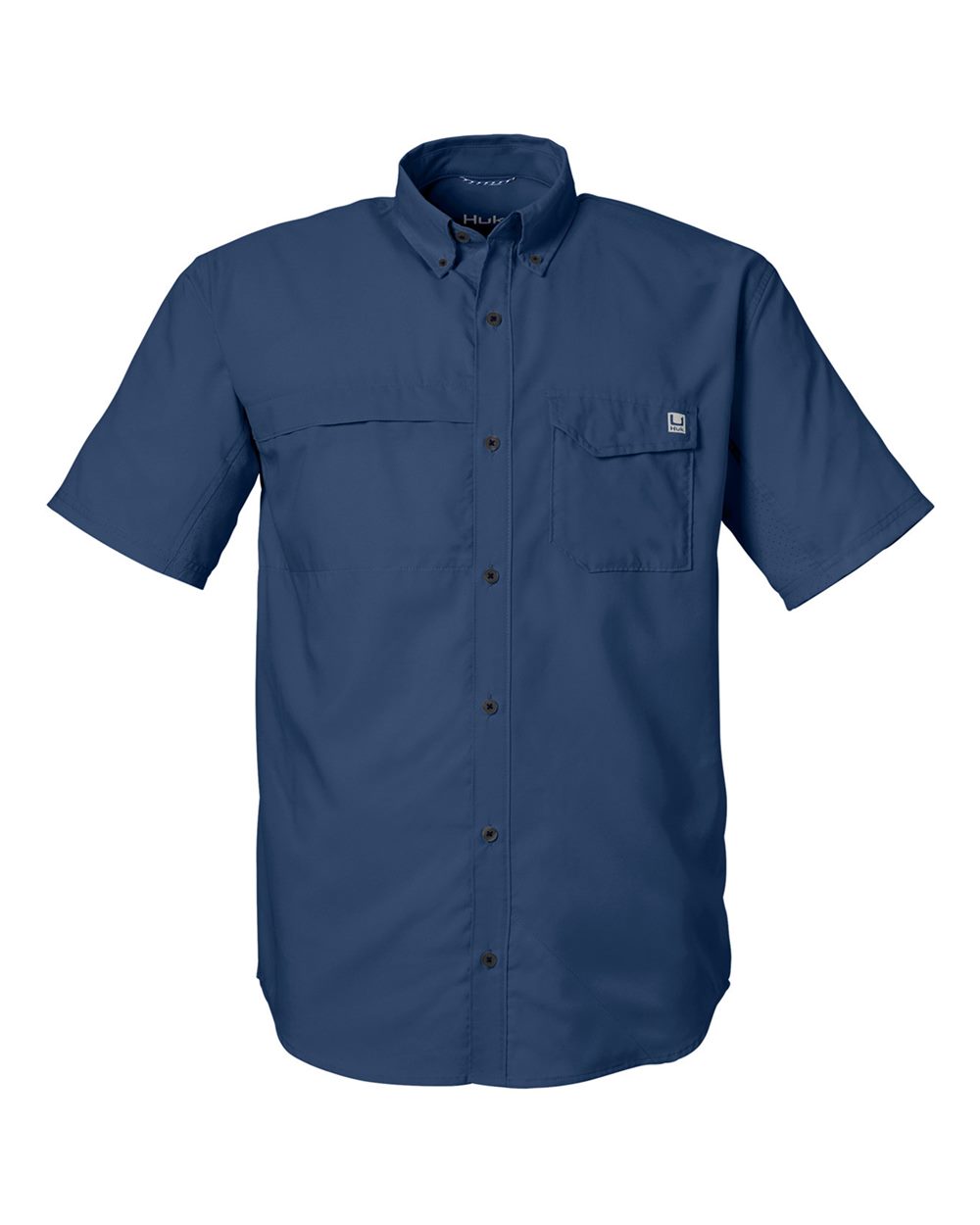 HUK Men's Tide Point Short Sleeve Shirt. H150171 - Naval Academy