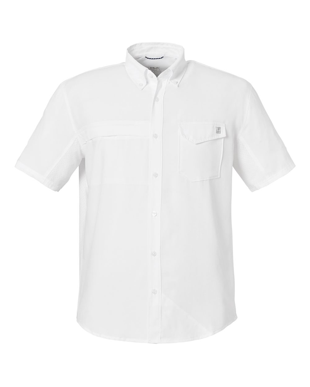 HUK Men's Tide Point Short Sleeve Shirt. H150171 - White