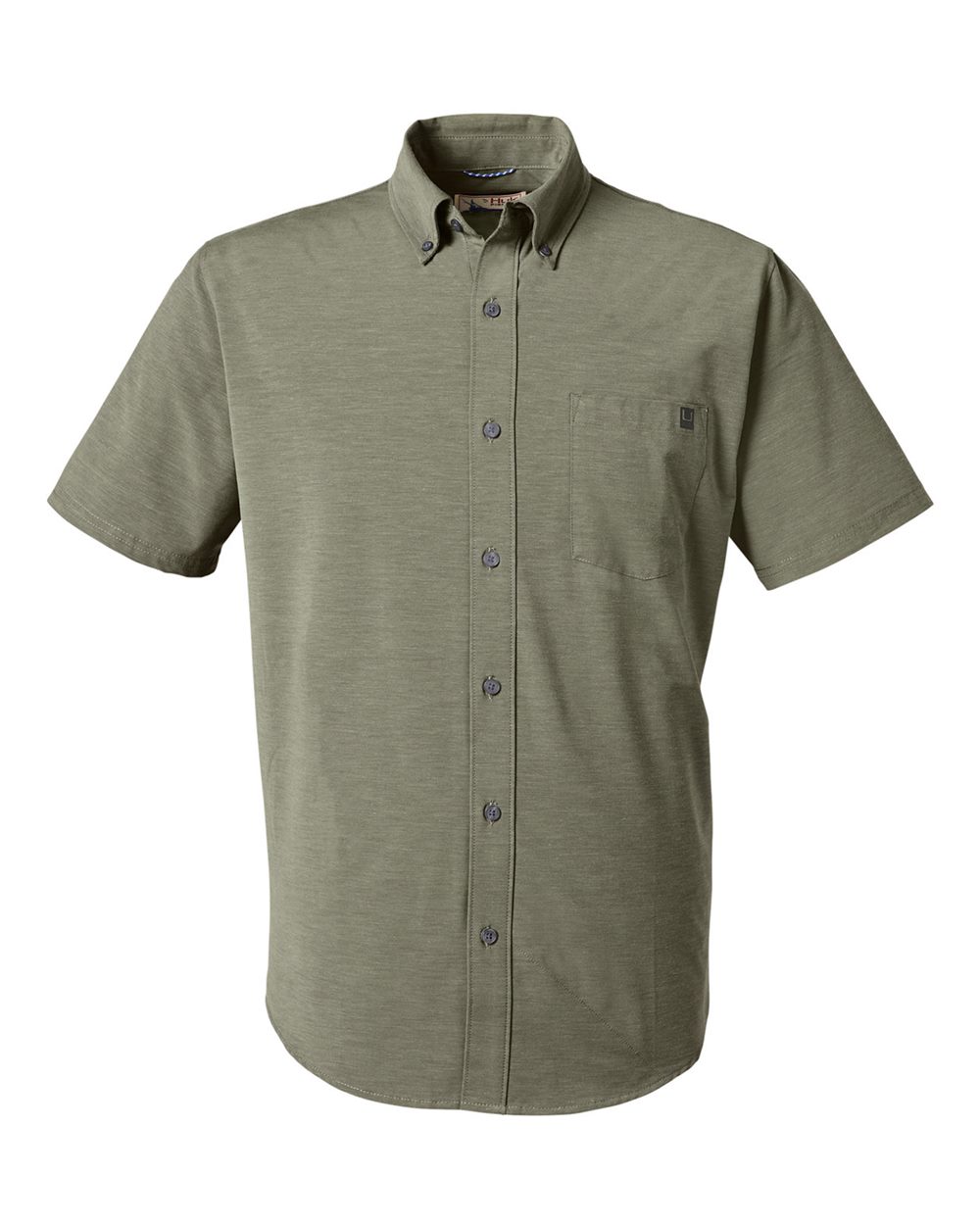HUK Men's Kona Short Sleeve Solid Shirt. H150154 - Moss
