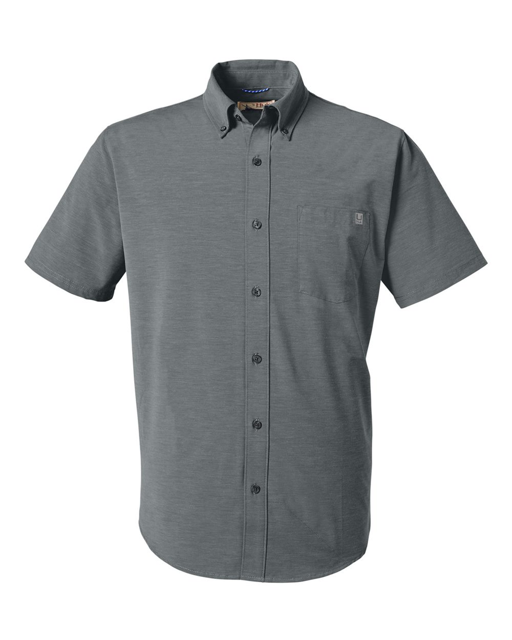 HUK Men's Kona Short Sleeve Solid Shirt. H150154 - Volcanic Ash