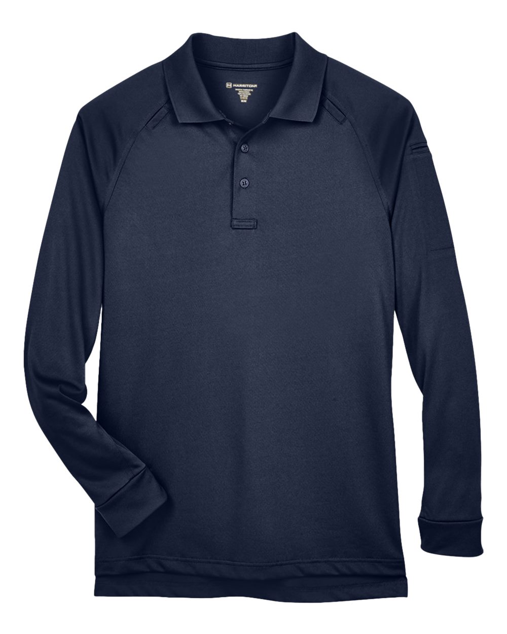 Harriton Men's Advantage Long Sleeve Tactical Polo. M211L - Dark Navy