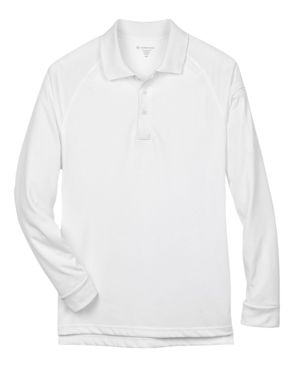 Harriton Men's Advantage Long Sleeve Tactical Polo. M211L - White