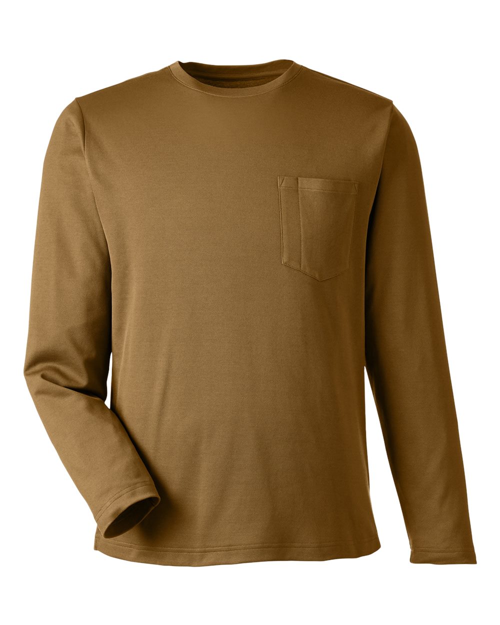 Harriton Unisex Charge Snag and Soil Protect Long Sleeve T-Shirt. M118L - Coyote Brown