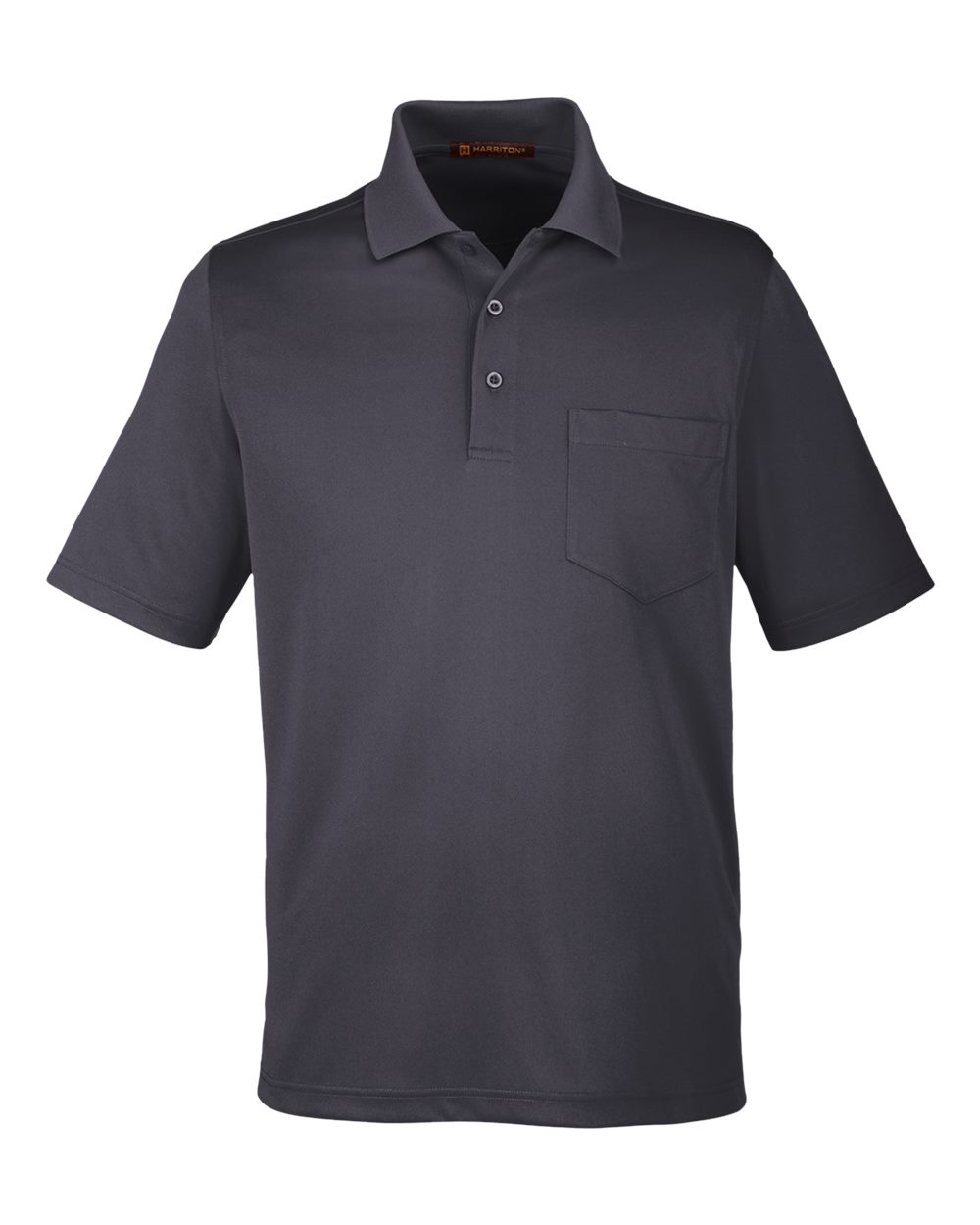 Harriton Men's Advantage Snag Protection Plus IL Pocket Polo. M348P - Dark Charcoal