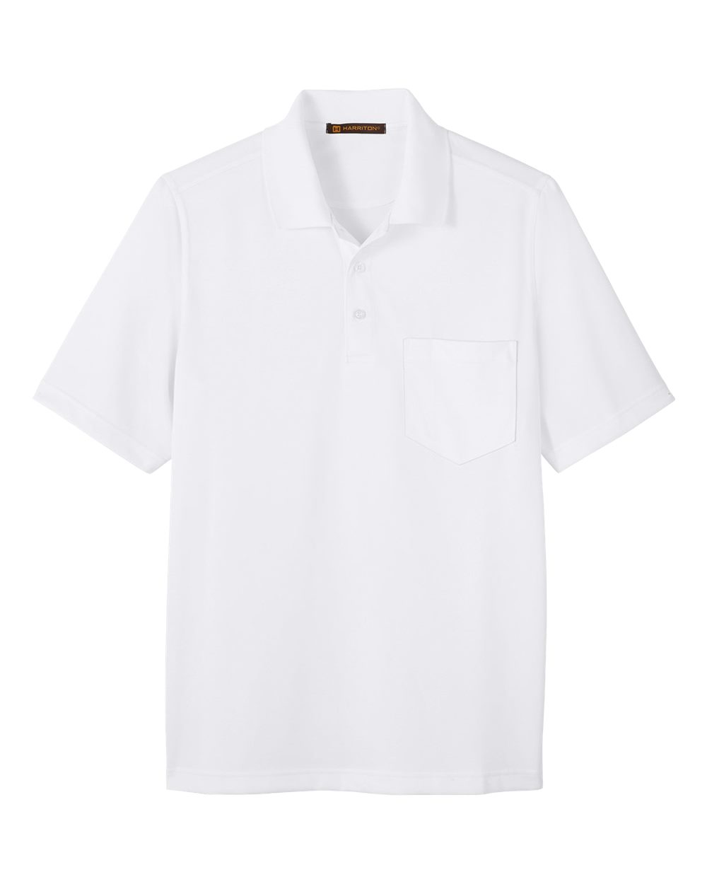 Harriton Men's Advantage Snag Protection Plus IL Pocket Polo. M348P - White