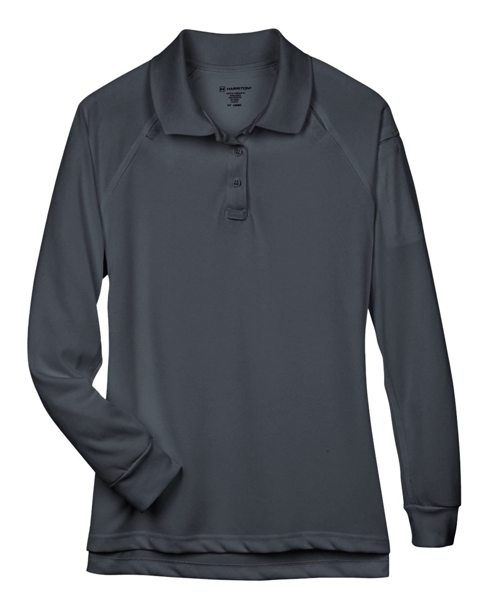 Harriton Women's Advantage Long Sleeve Tactical Polo. M211LW - Dark Charcoal