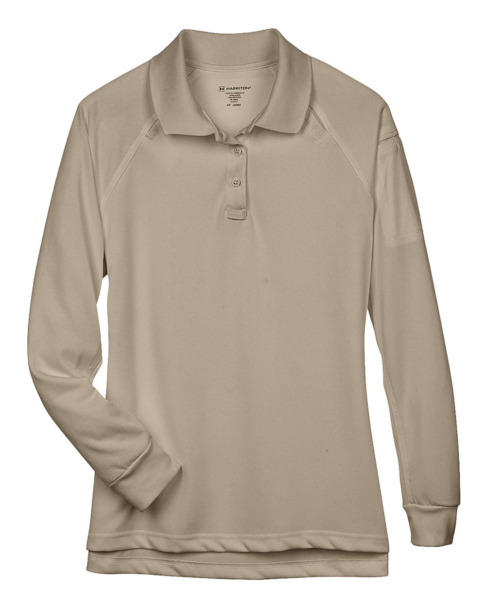 Harriton Women's Advantage Long Sleeve Tactical Polo. M211LW - Desert Khaki