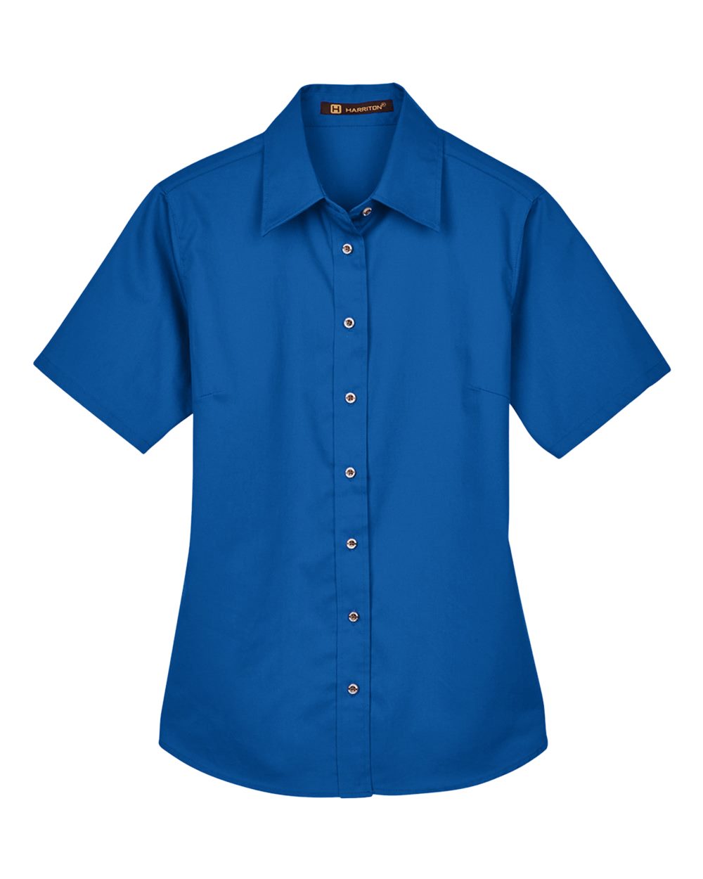 Harriton Women's Easy Blend™ Short Sleeve Twill Dress Shirt with Stain-Release. M500SW - French Blue