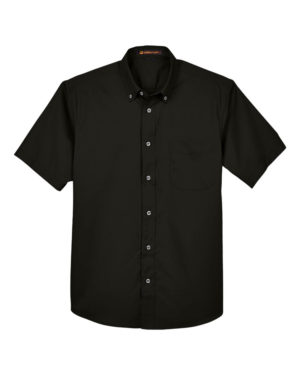 Harriton Men's Easy Blend™ Twill Dress Shirt with Stain-Release. M500S - Black